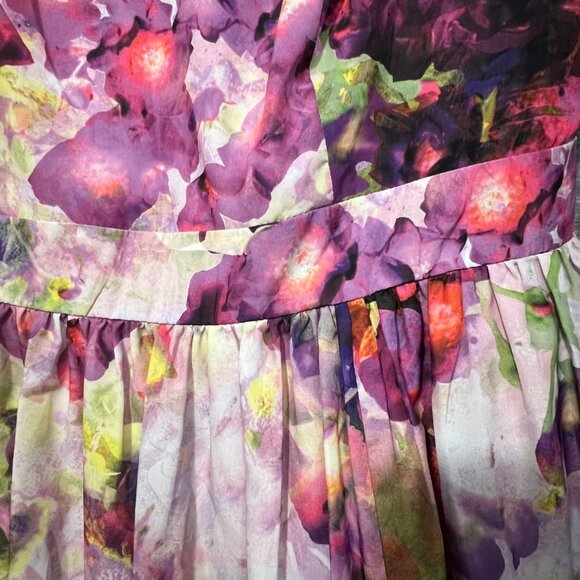 Women's Size 16 Liz Claiborne Floral Floral Fit-and-Flare A-Line Dress - Picture 3 of 16